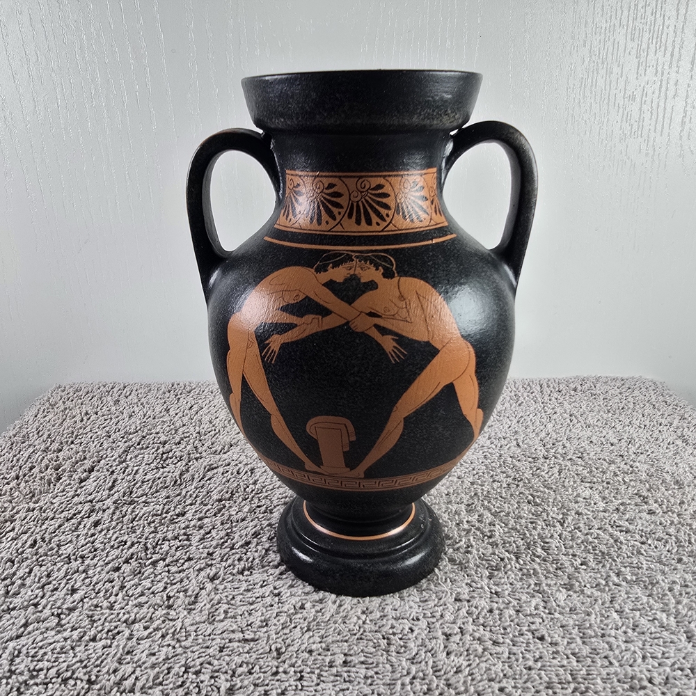 Hand-painted Greek Vase Copy Made By C. Koulouris